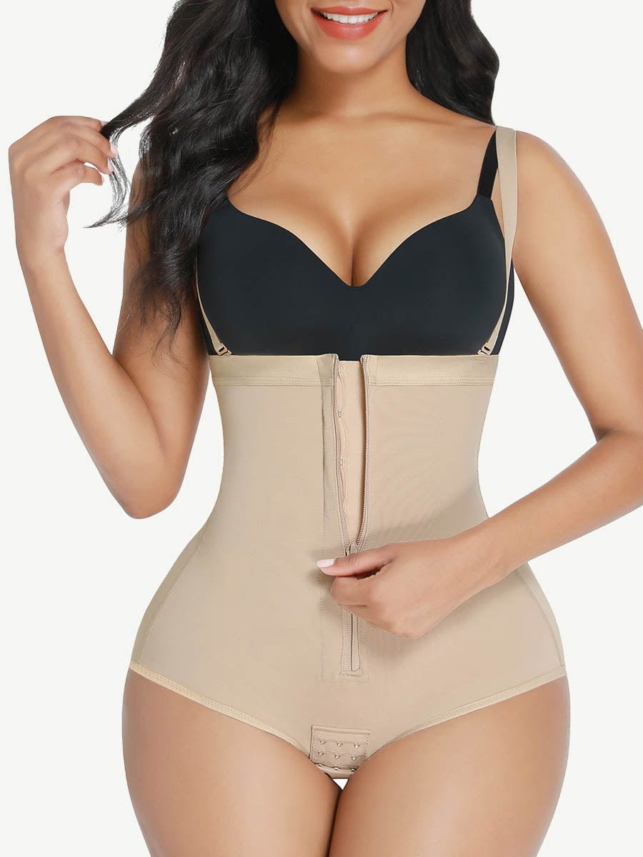 Wholesale High Waist Post Surgery Shaper Shorts With Two Steel Bones and Zip