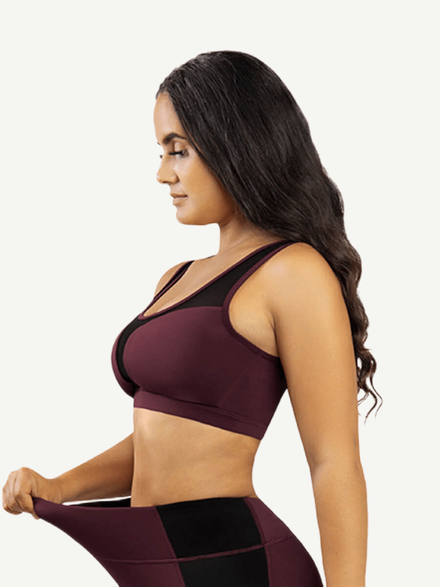 Wholesale Sports Bra With Vest Bra Design And Front Tulle Stitching