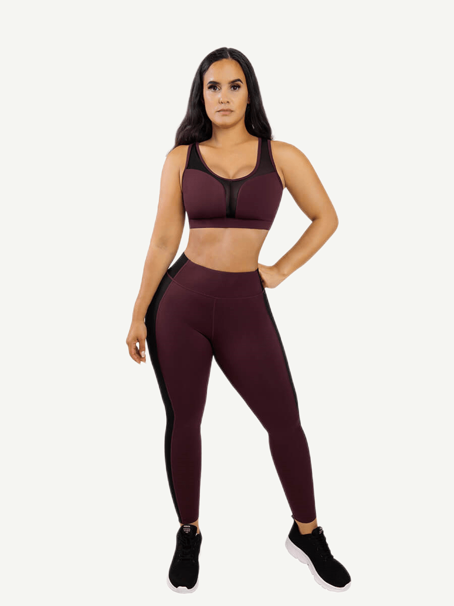 Wholesale Sports Bra With Vest Bra Design And Front Tulle Stitching