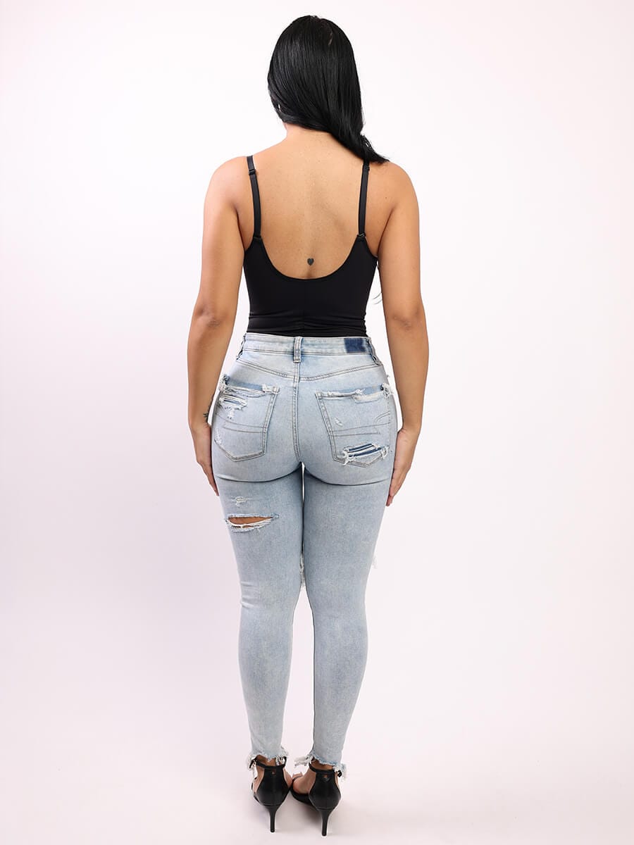 Wholesale One-Piece Bodysuit Back Large U-shaped Design with 3/4 Cup