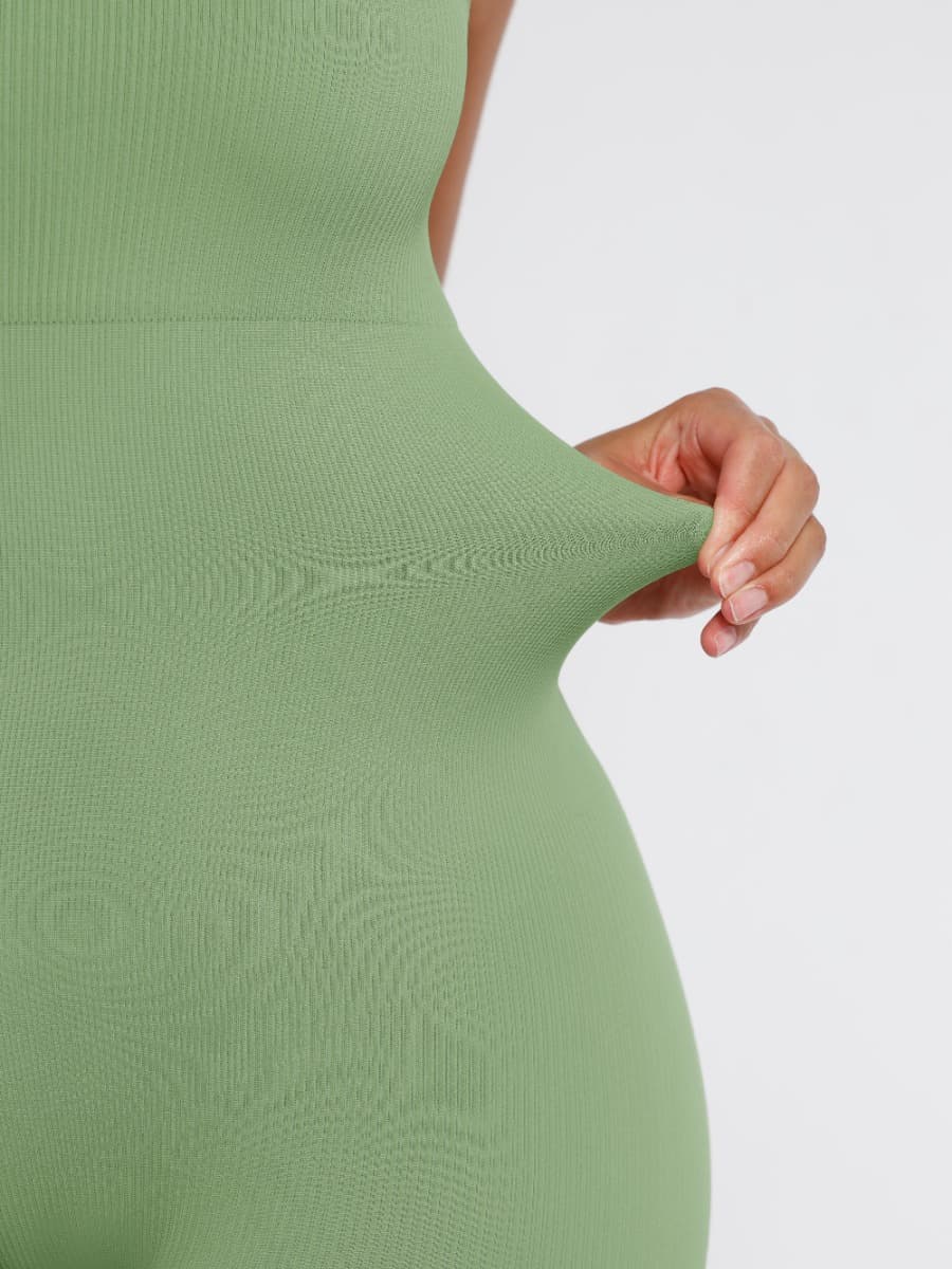 Jesbi Jireh High Stretchy Seamless Sling Tummy Control Jumpsuit Removable cup pads