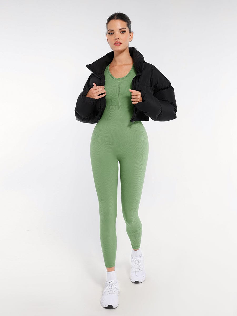 Jesbi Rohi Seamless Zip Front Full-Length Racerback 2-in-1 Sport Shaping Jumpsuit