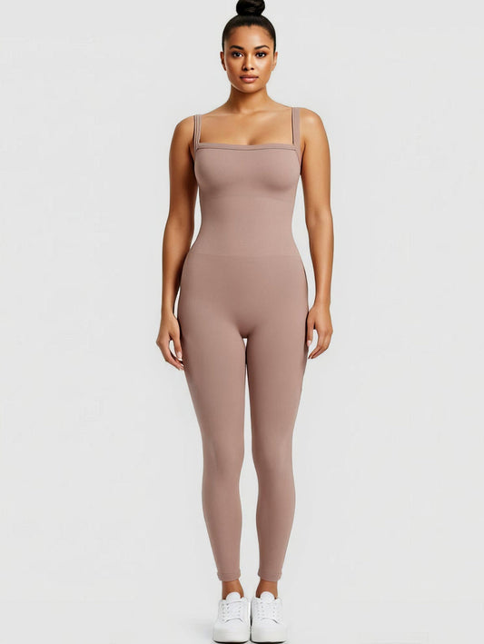 Jesbi Seamless Sports Shaping 2 in 1 Waist and Tummy Control Bra-free Jumpsuit