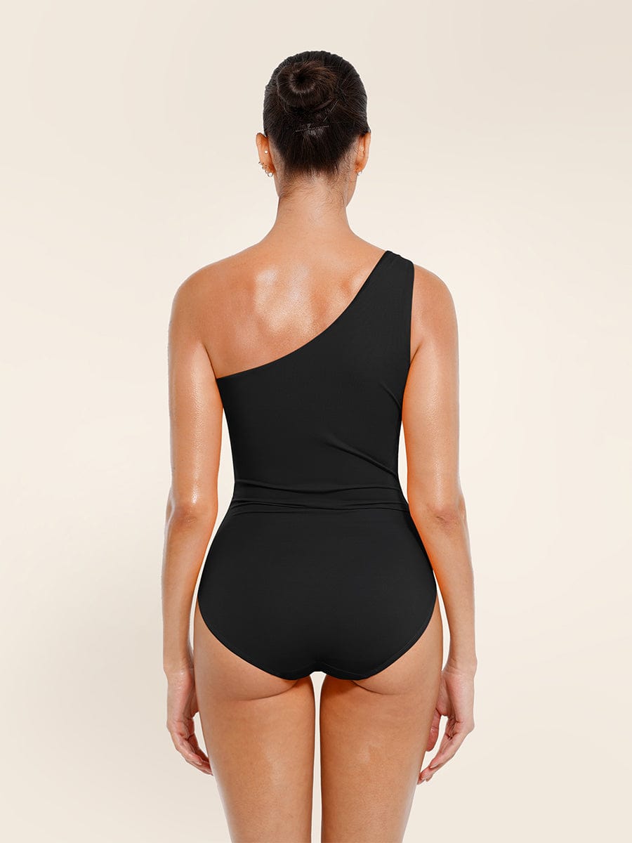 Jesbi Tsuri One Shoulder One Piece Ruched Support Chest Swimwear