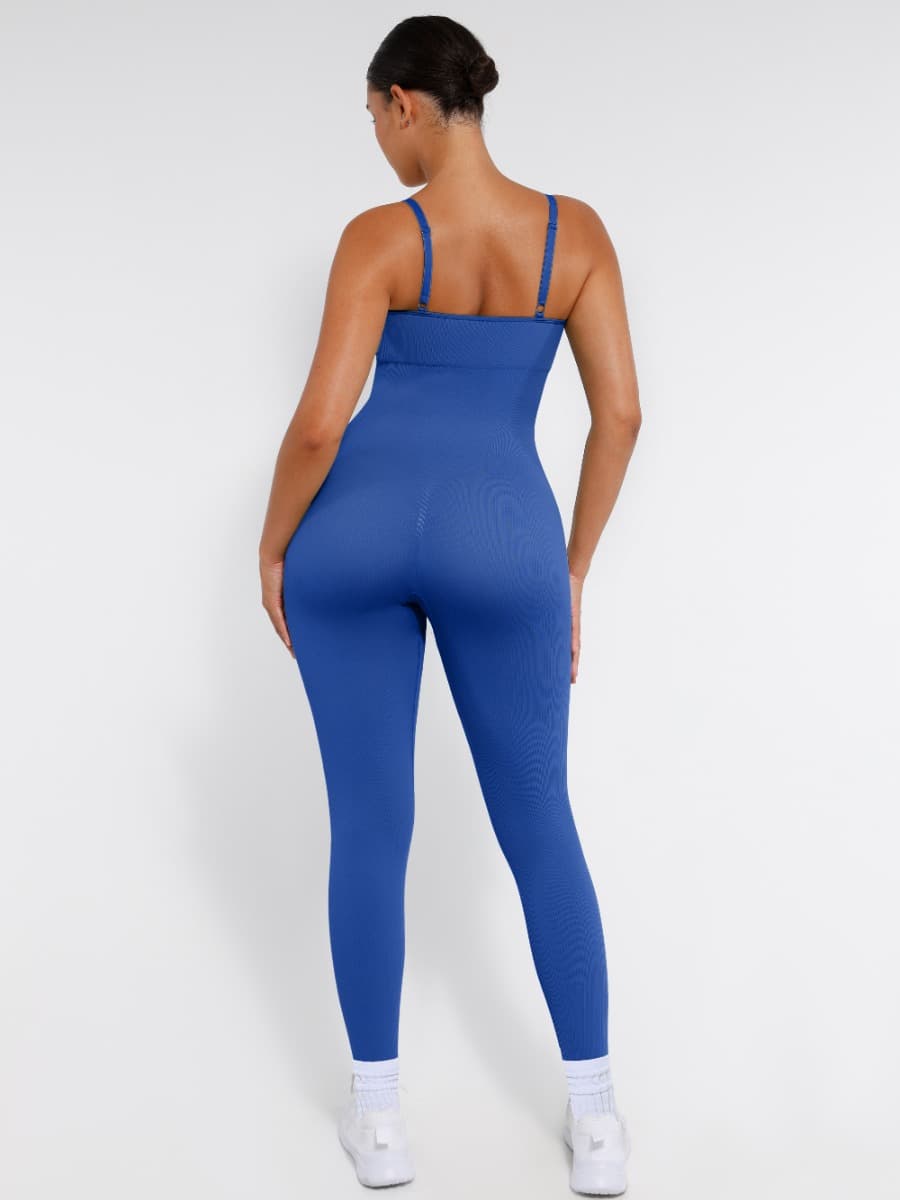 Jesbi Jireh High Stretchy Seamless Sling Tummy Control Jumpsuit Removable cup pads