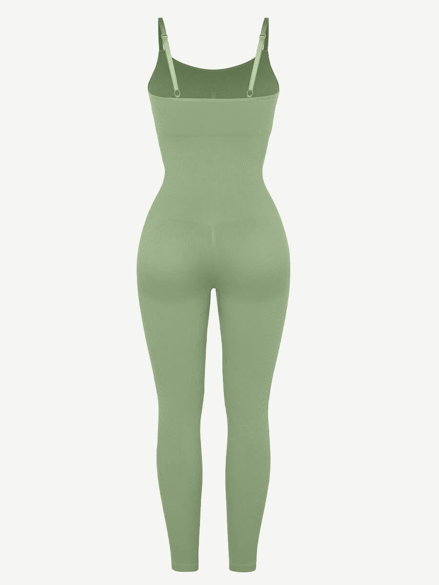 Jesbi Jireh High Stretchy Seamless Sling Tummy Control Jumpsuit Removable cup pads