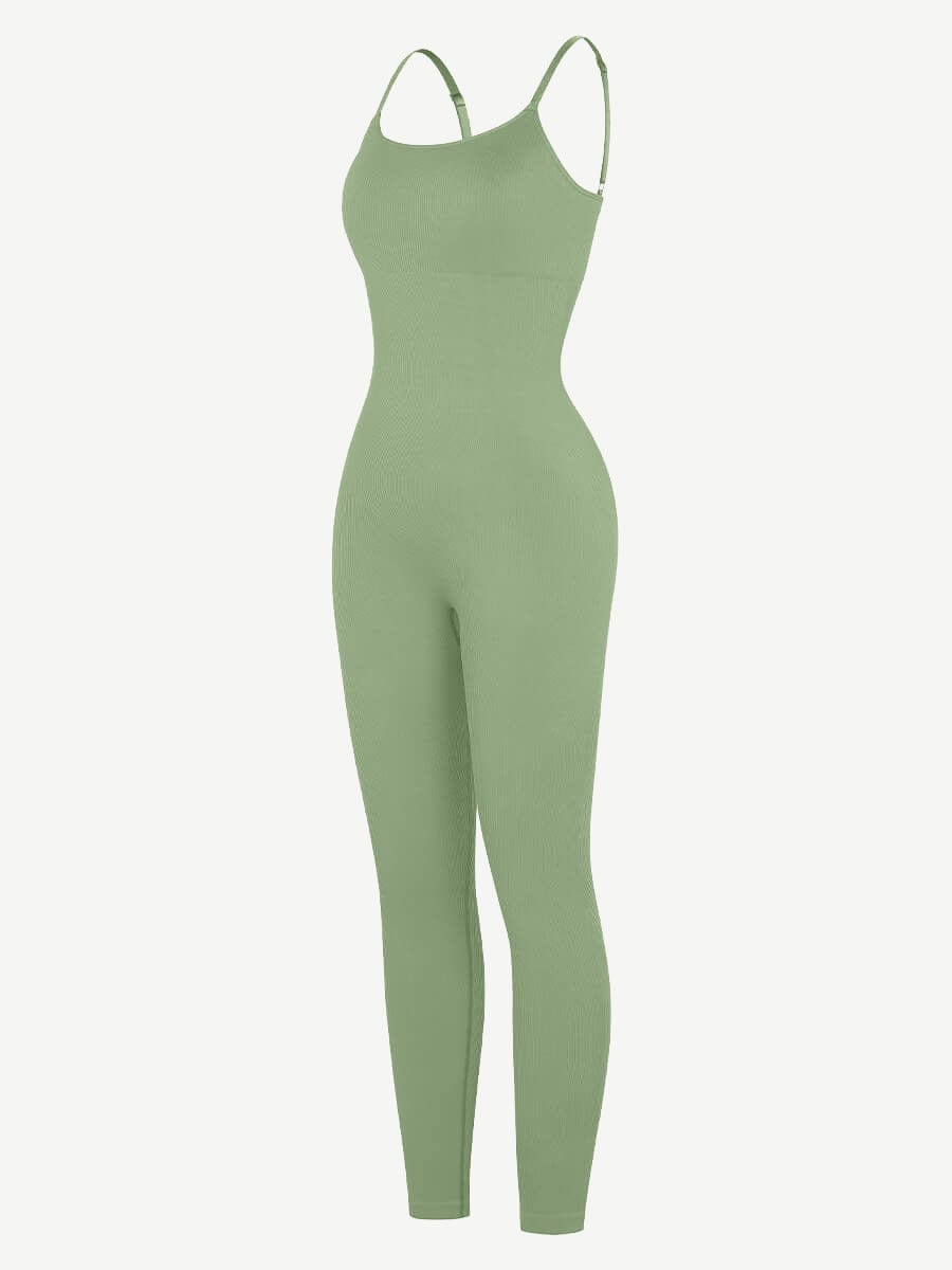 Jesbi Jireh High Stretchy Seamless Sling Tummy Control Jumpsuit Removable cup pads