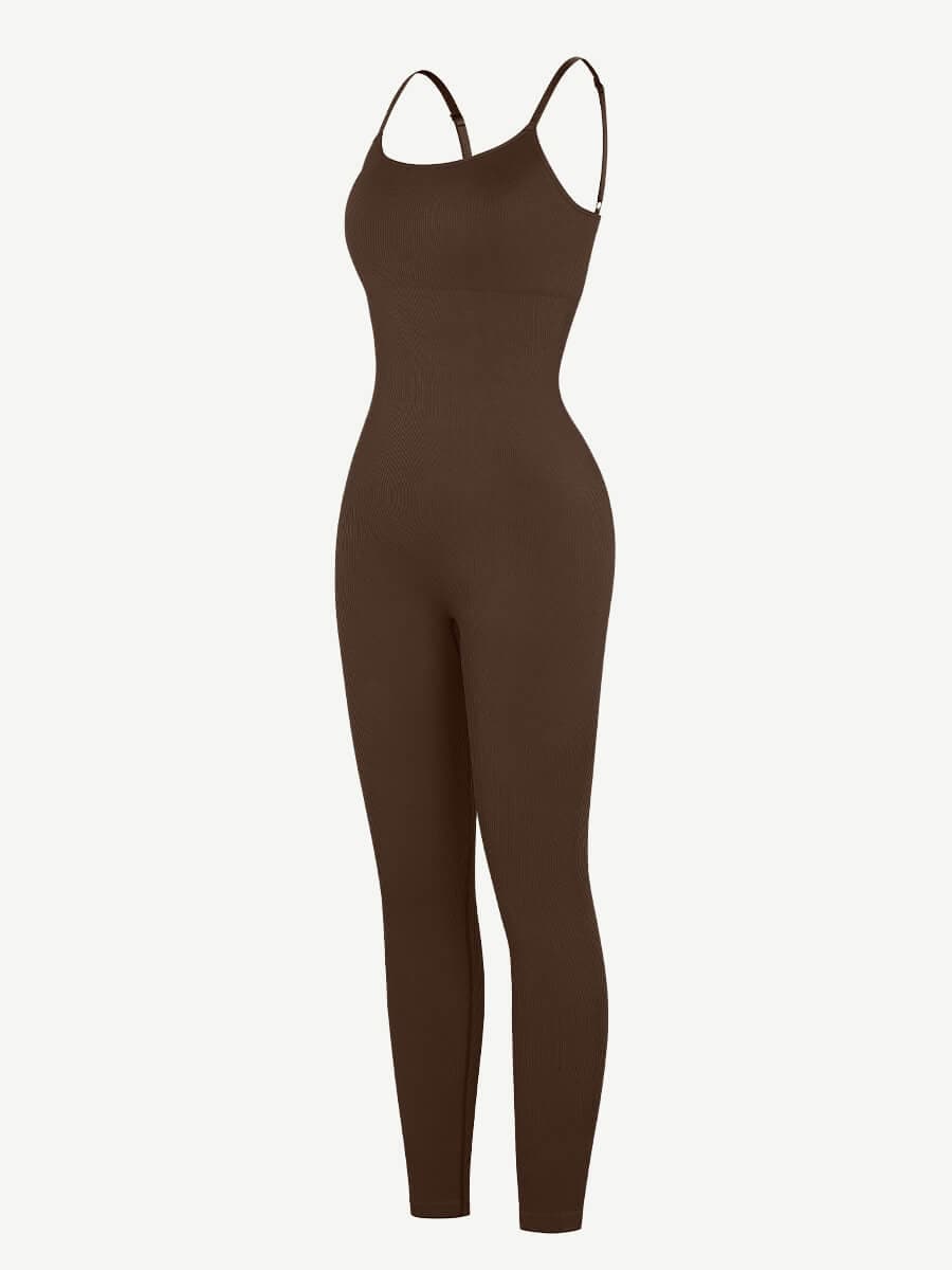Jesbi Jireh High Stretchy Seamless Sling Tummy Control Jumpsuit Removable cup pads