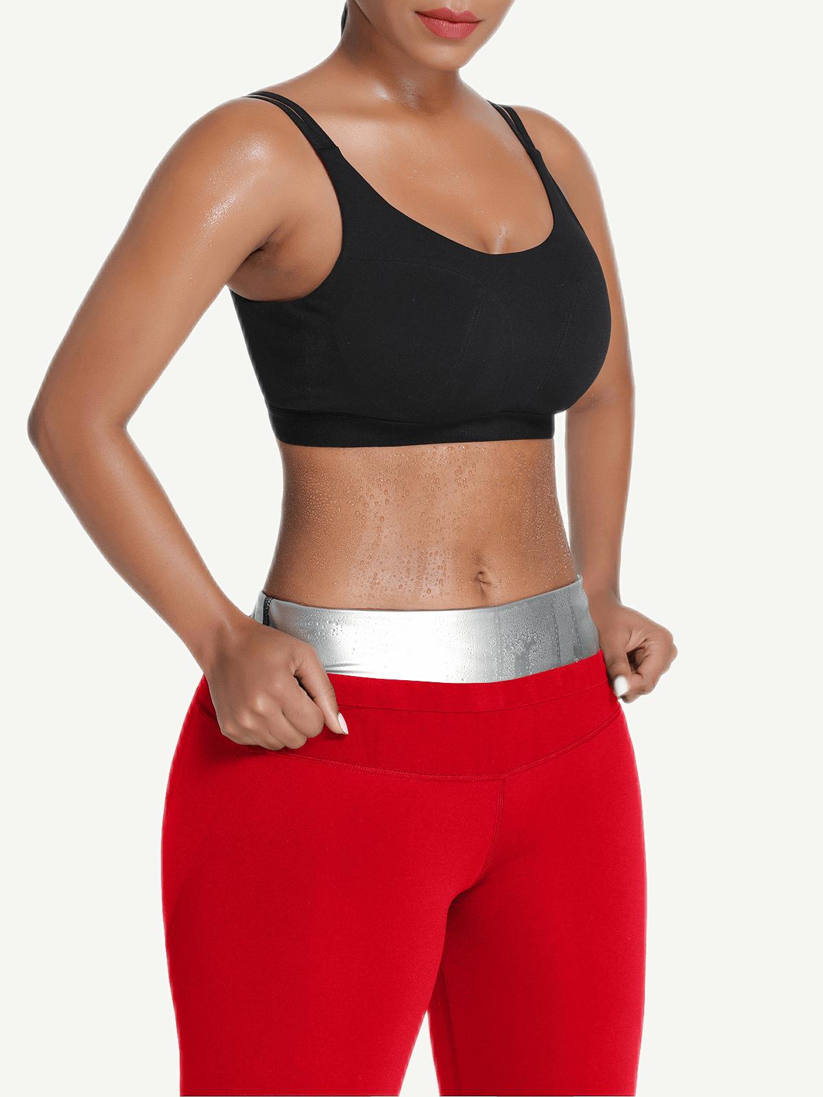 Wholesale Coated Silver Film Butt Lift Cropped Pants
