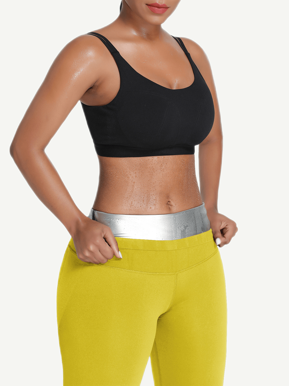 Wholesale Coated Silver Film Butt Lift Cropped Pants