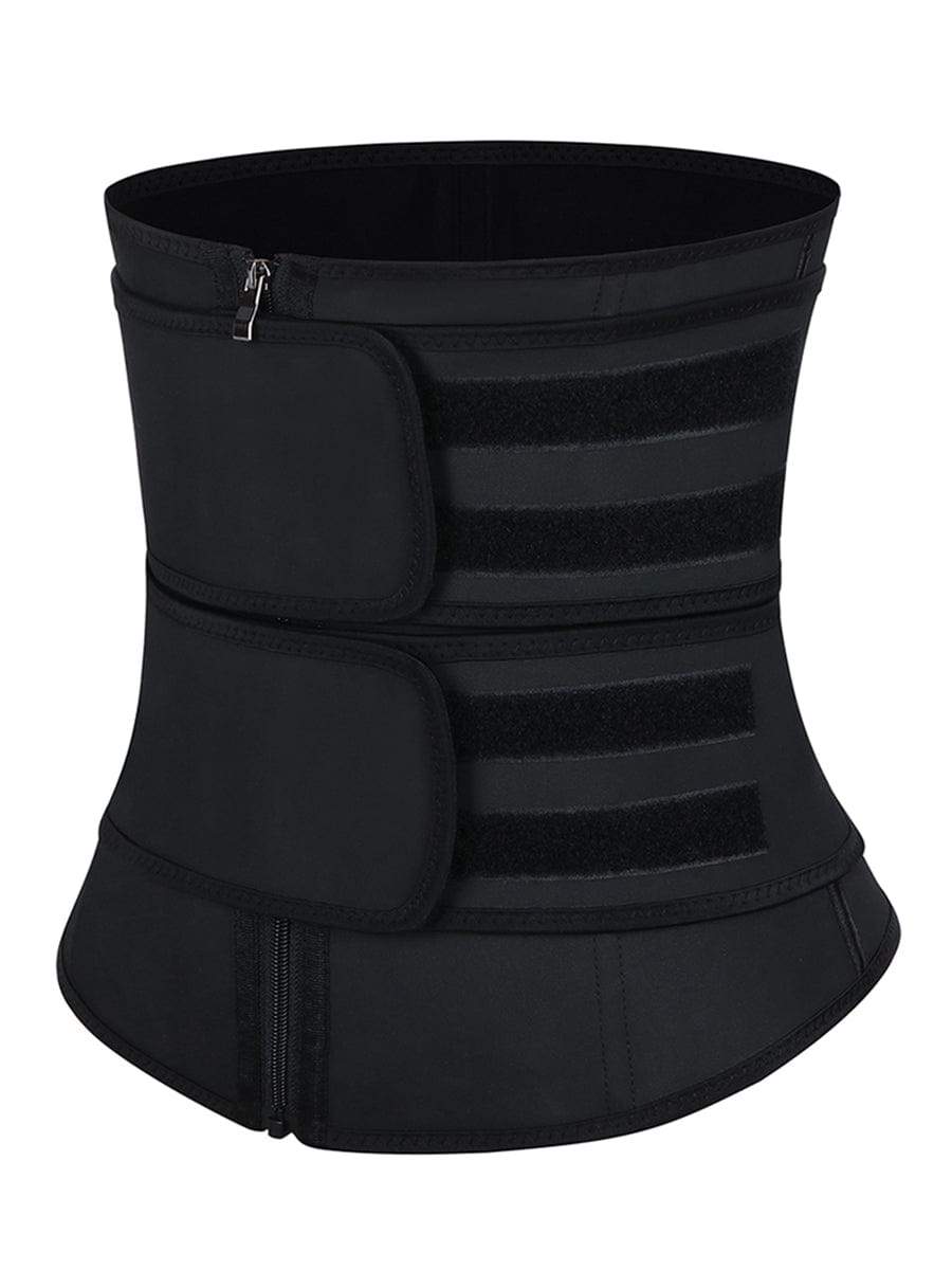Wholesale Kinetic Black 7 Steel Bones Waist Cincher Double Belts Firm Control