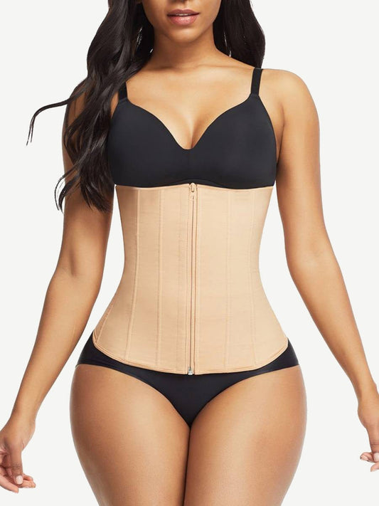Wholesale 9 Steel Bones W-shape Waist Trainer Zipper Built-in Clips Inside