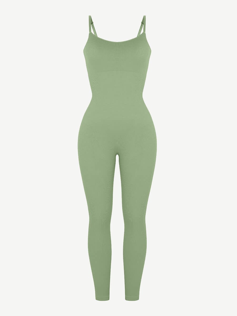 Jesbi Jireh High Stretchy Seamless Sling Tummy Control Jumpsuit Removable cup pads