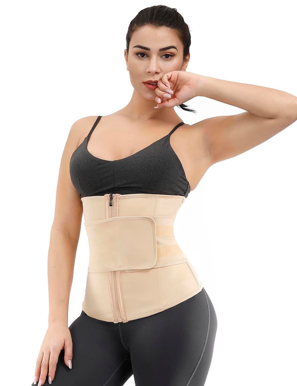 Remarkable Black Double Layer 7 Steel Boned Waist Trainer Plus Size